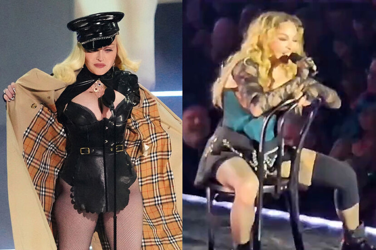 Madonna səhnədə yıxıldı - Video 