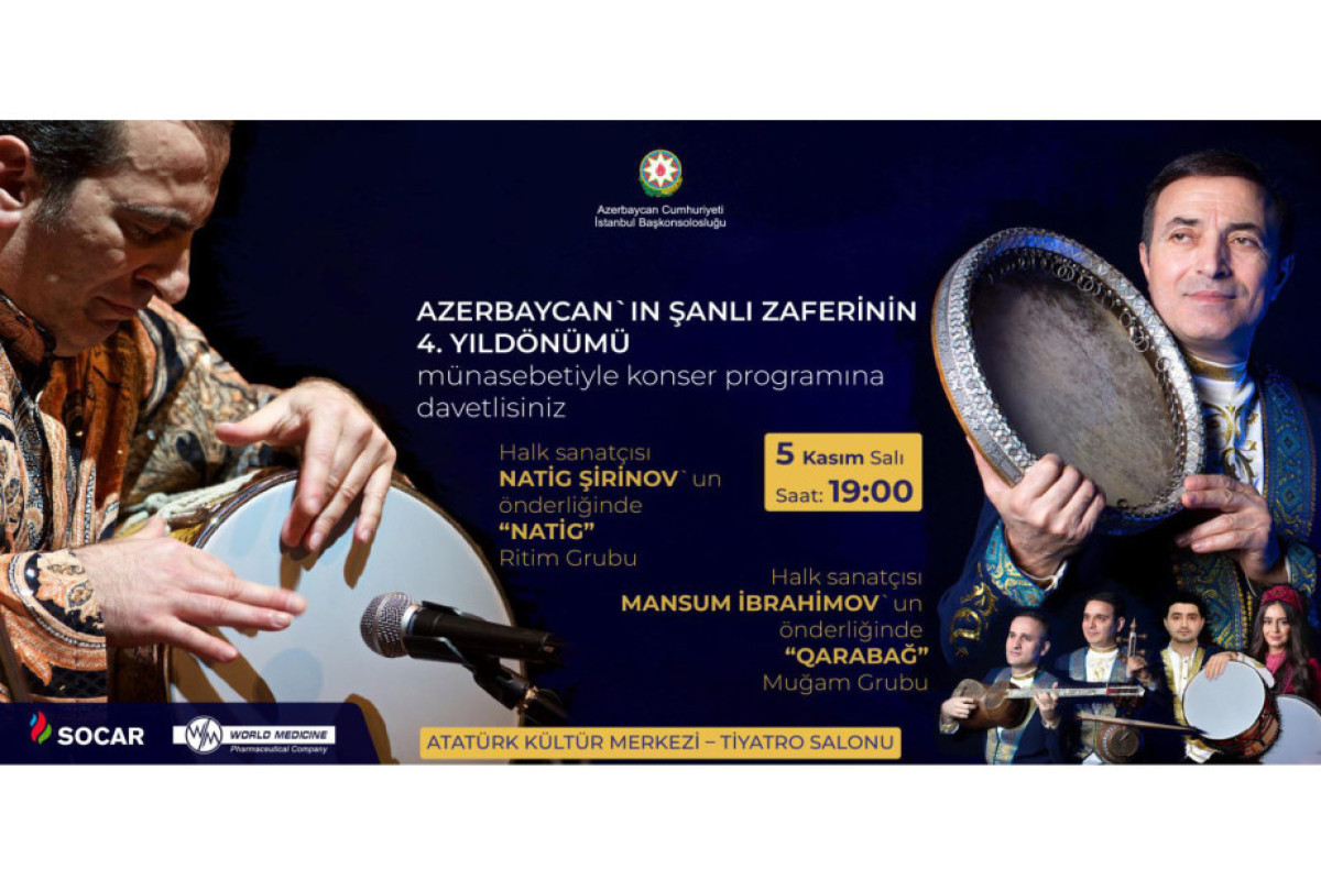 Şanlı Zəfərimizin ildönümü münasibətilə İstanbulda konsert proqramı təşkil olunacaq 