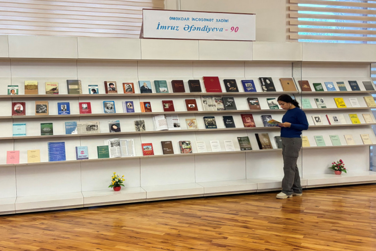 İmruz Əfəndiyevanın 90 illiyi münasibətilə kitab sərgisi hazırlandı 