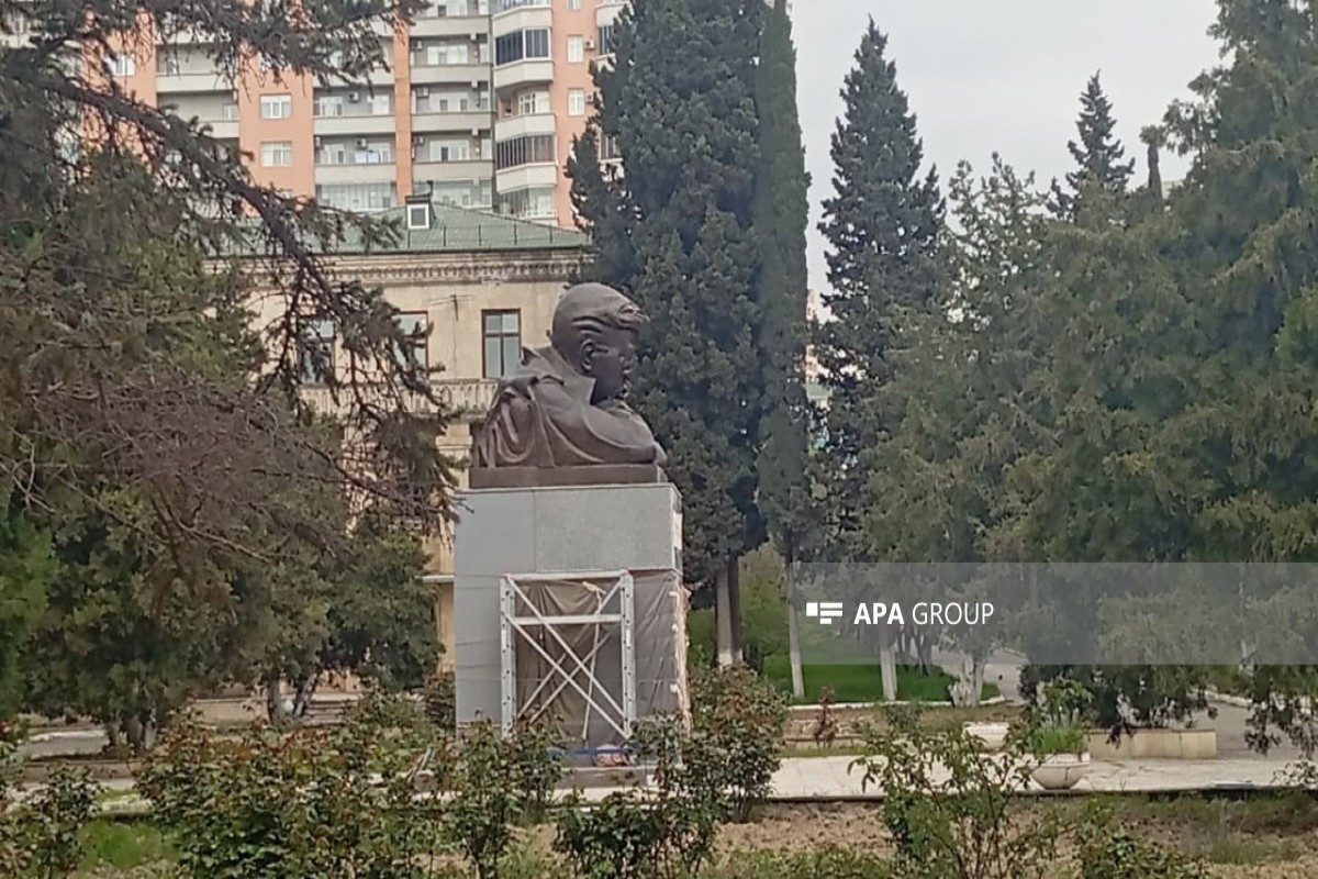 Cəfər Cabbarlının kinostudiyanın həyətindəki büstünün restavrasiyası yekunlaşdı 