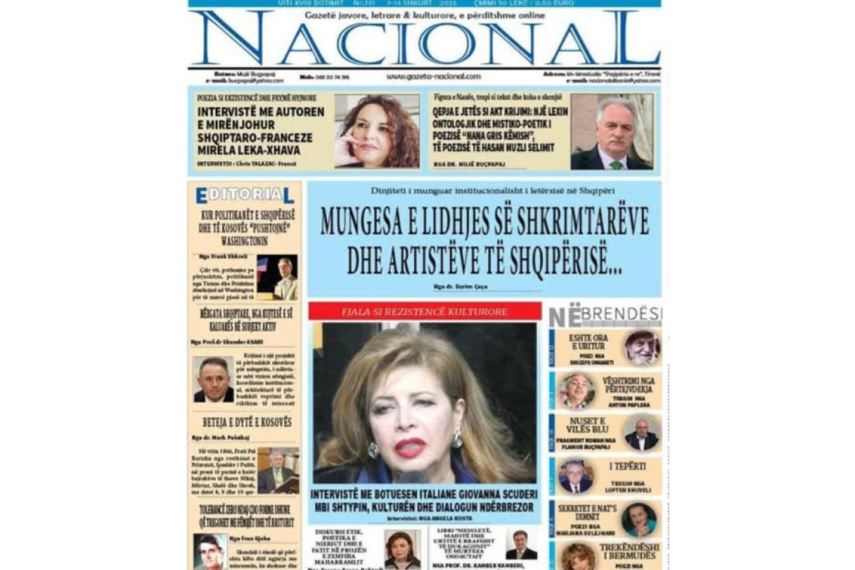 Yazıçı Zemfira Məhərrəmlinin yaradıcılığı Albaniya mətbuatında
 